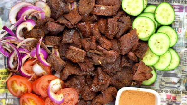 Genuine/Authentic African Nigerian Suya, freshly prepared with our homemade Signature Suya spice(2lb 10oz)